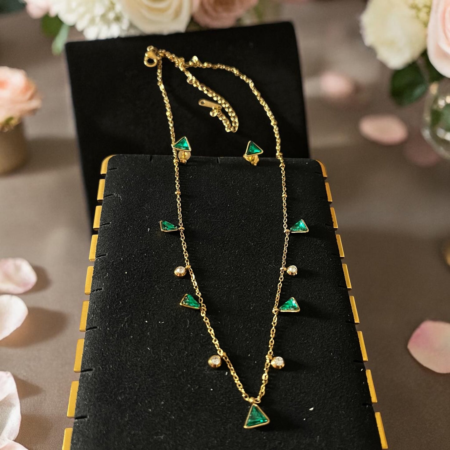 Rama Green Chain Necklace Set