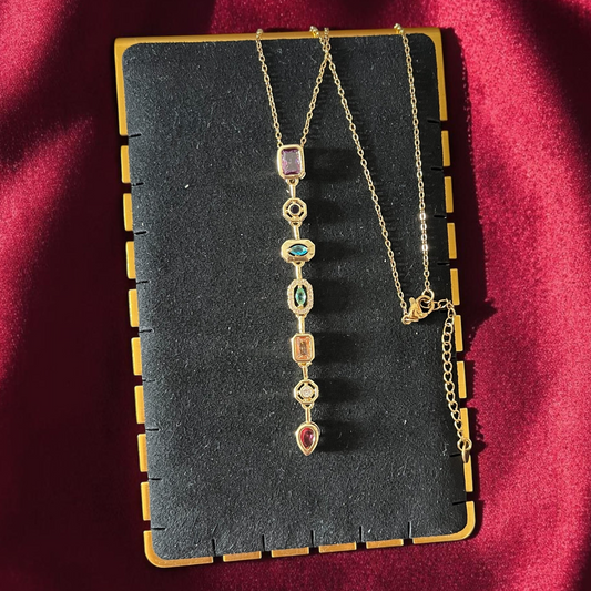 Multicolor Drop Pendant Necklace
