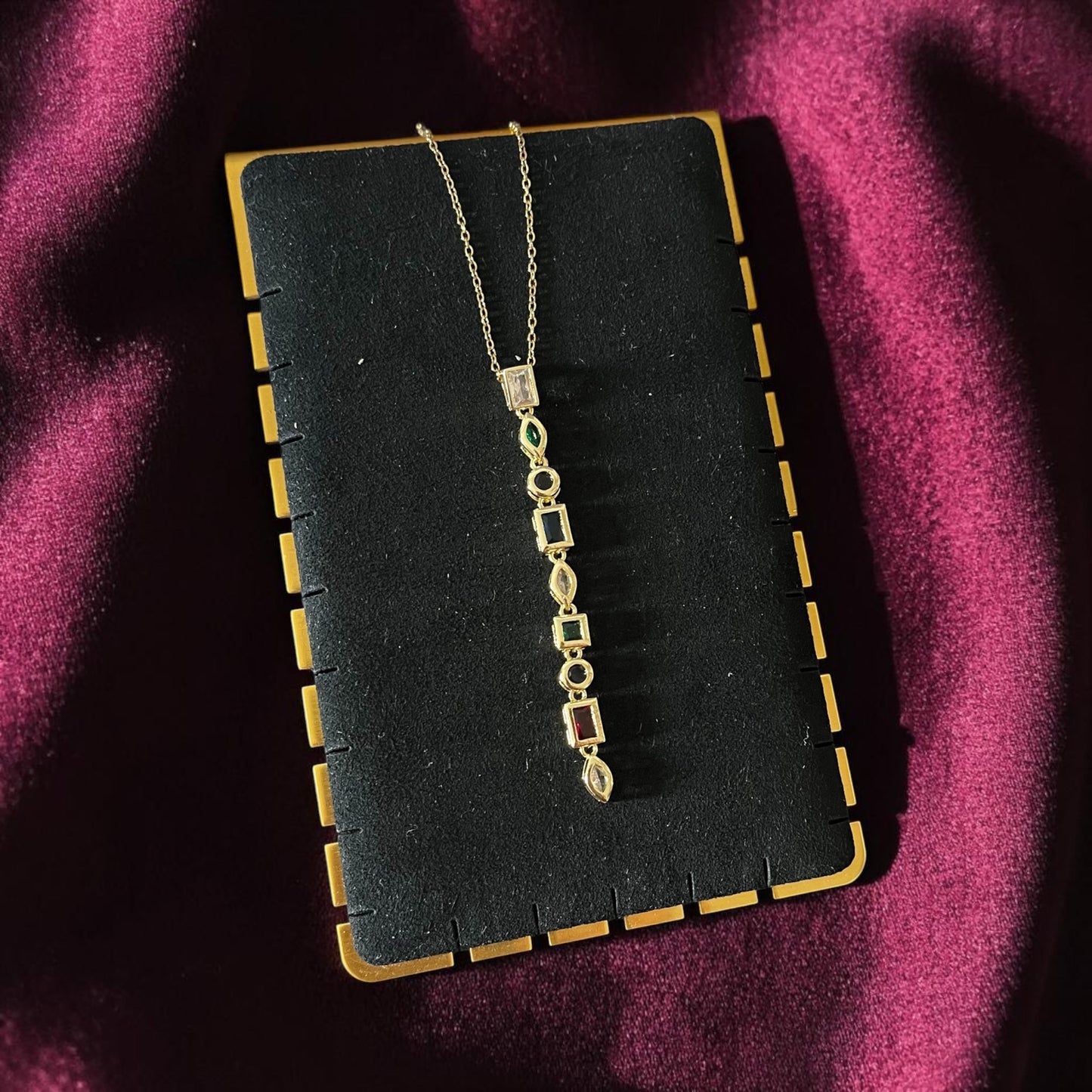 Multicolor Drop Pendant Necklace