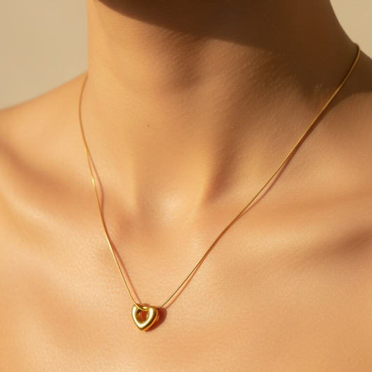 Gold Heart Pendant Necklace