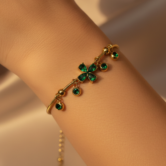 Green Stone Chain Bracelet