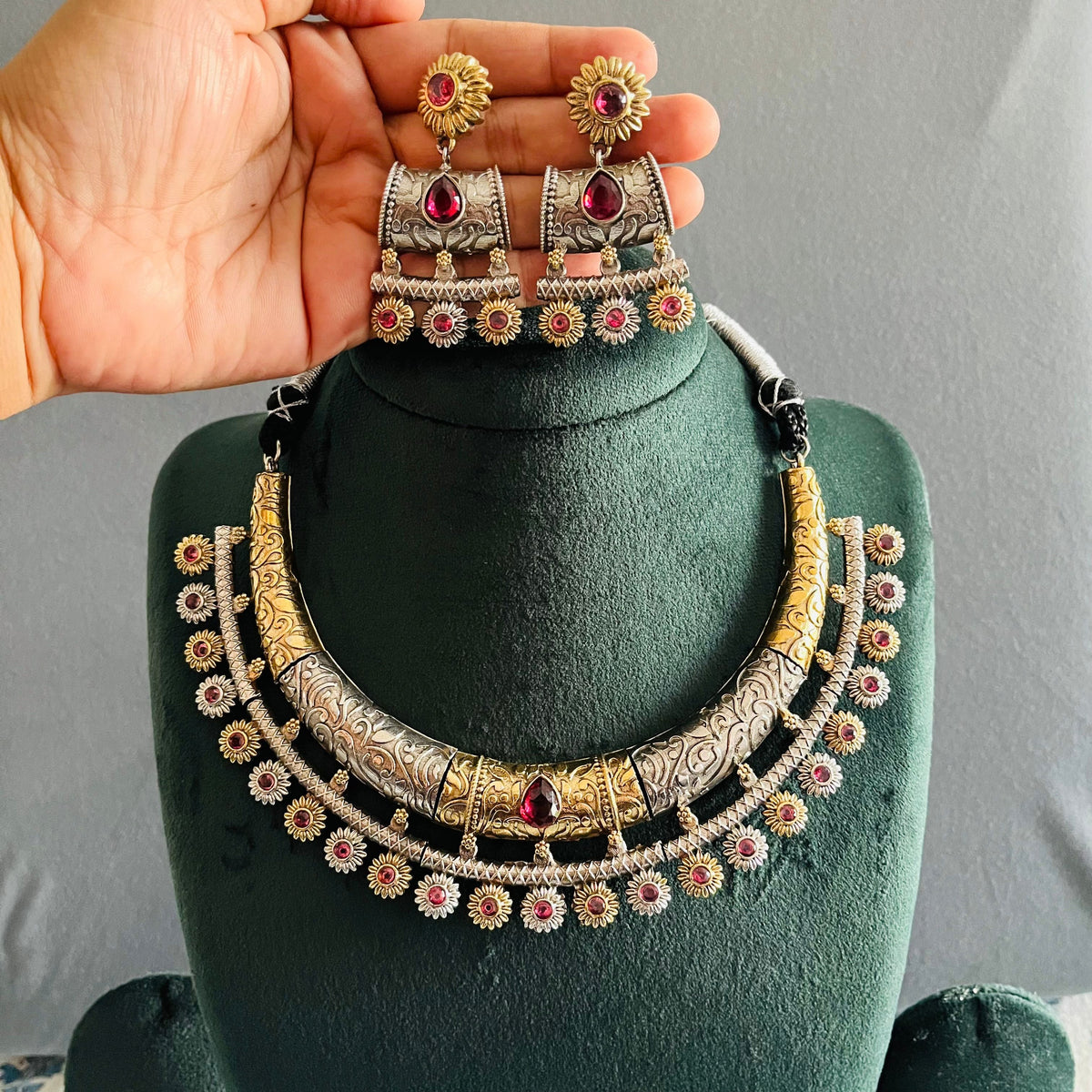 Fusion Dual Tone Necklace Set