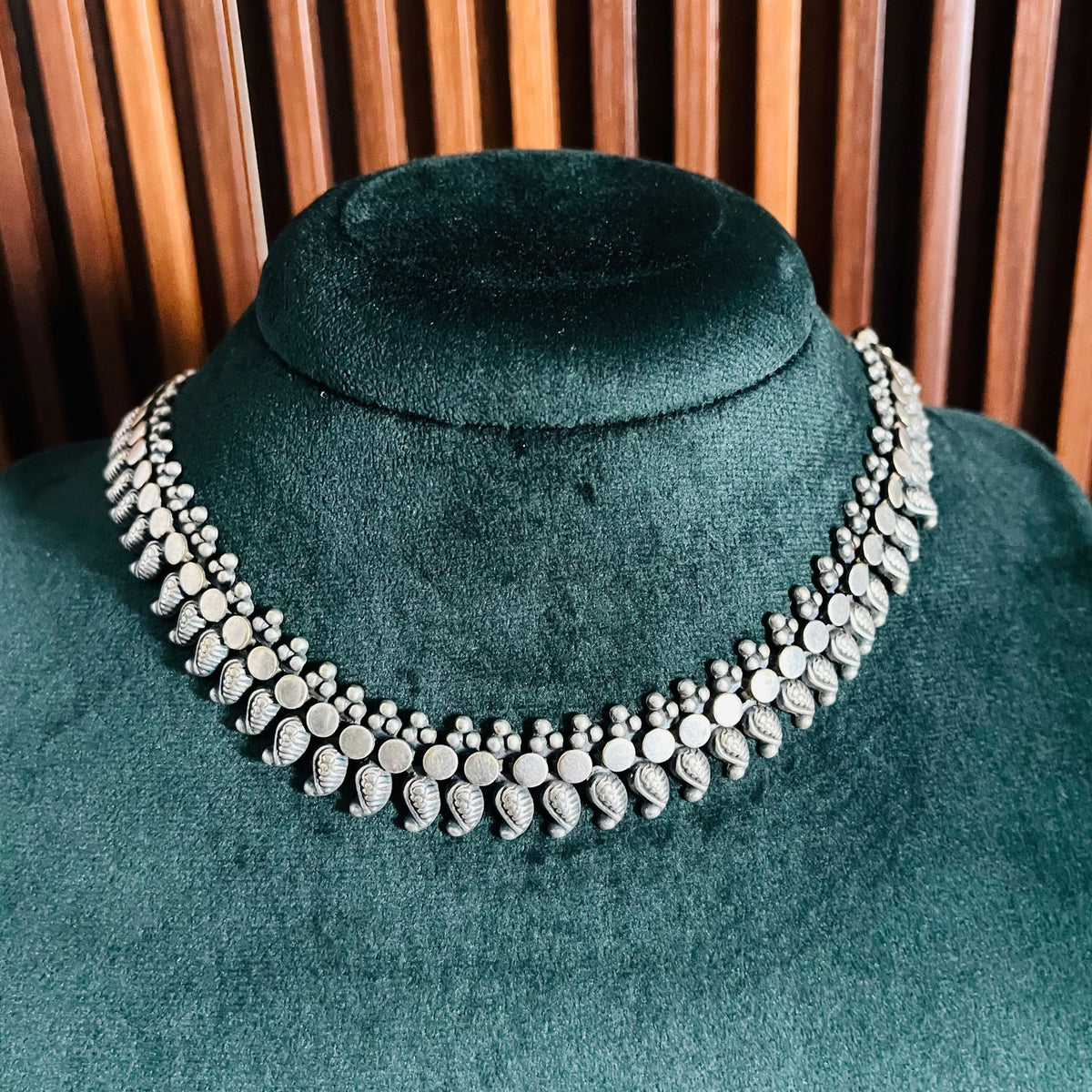 Silver Oxidised Sleek Necklace