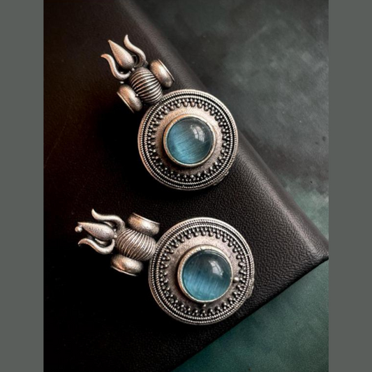 Trishul Oxidised Earrings