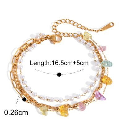 Natural Chakra Chip Chain Bracelet