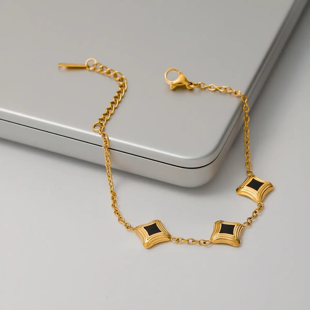 Black Square Chain Bracelet