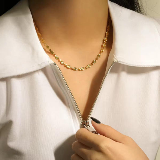 Gold Coin Chain Necklace