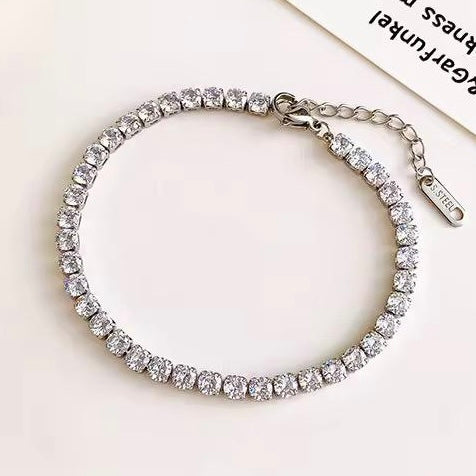 Silver Tennis Chain Bracelet