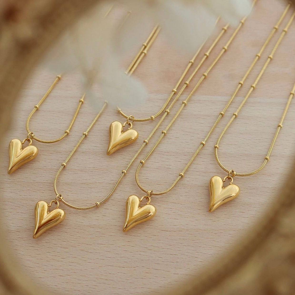 Heart Shaped Pendant Chain