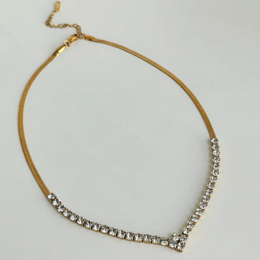 Crystal Diamond Chain Necklace