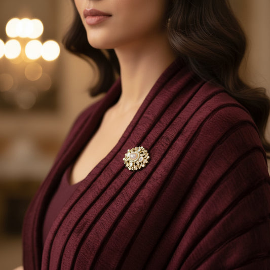 Classy Victorian White Brooch