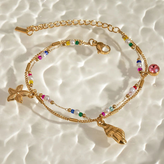 Colorful Beaded Daisy Bracelet