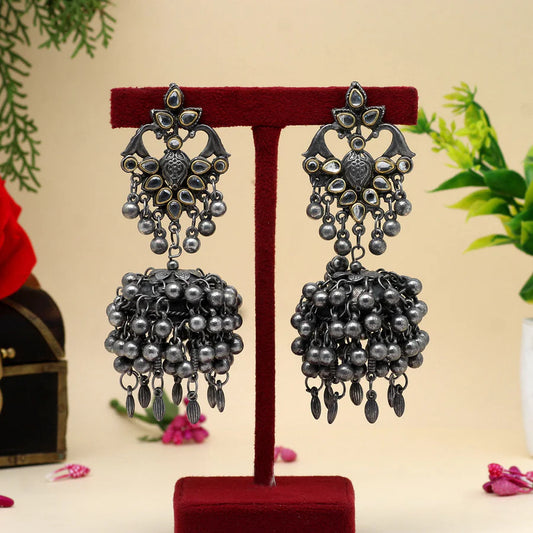 Dual Toned Oxidized Jhumkas